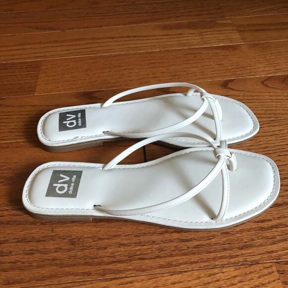 Dolce Vita Jumpie Thong Flip Slide Flats White Sandals Women's Side 8 NWT - Picture 8 of 11